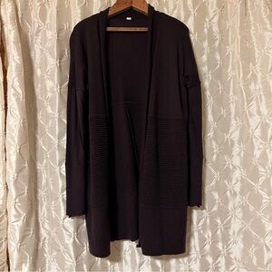 Lululemon Sit In Lotus Wrap Knit Cardigan Sweater Black Cherry Purple